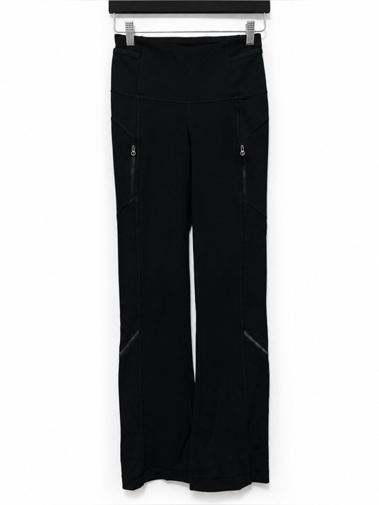 lululemon athletica Pants - Lululemon| Black Studio Flare Yoga Pants Size 4 Zip Pockets Athletic
